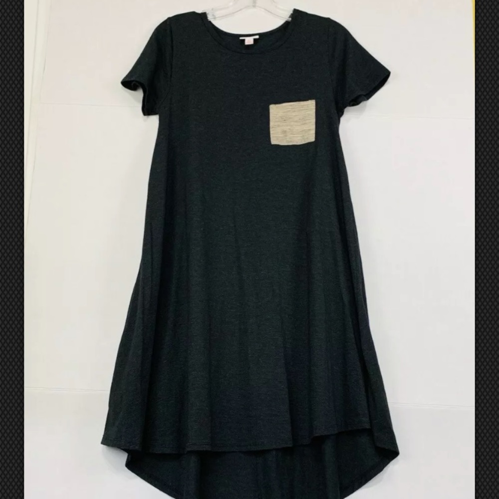 Lularoe Charcoal Gray Carly dress Hi-Low